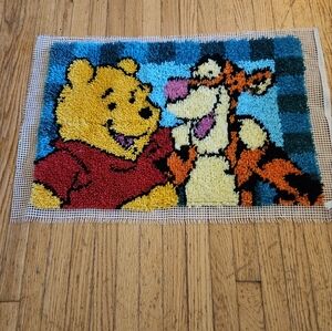 Vintage Winnie the Pooh & Tigger Hook Rug 29" x 20"